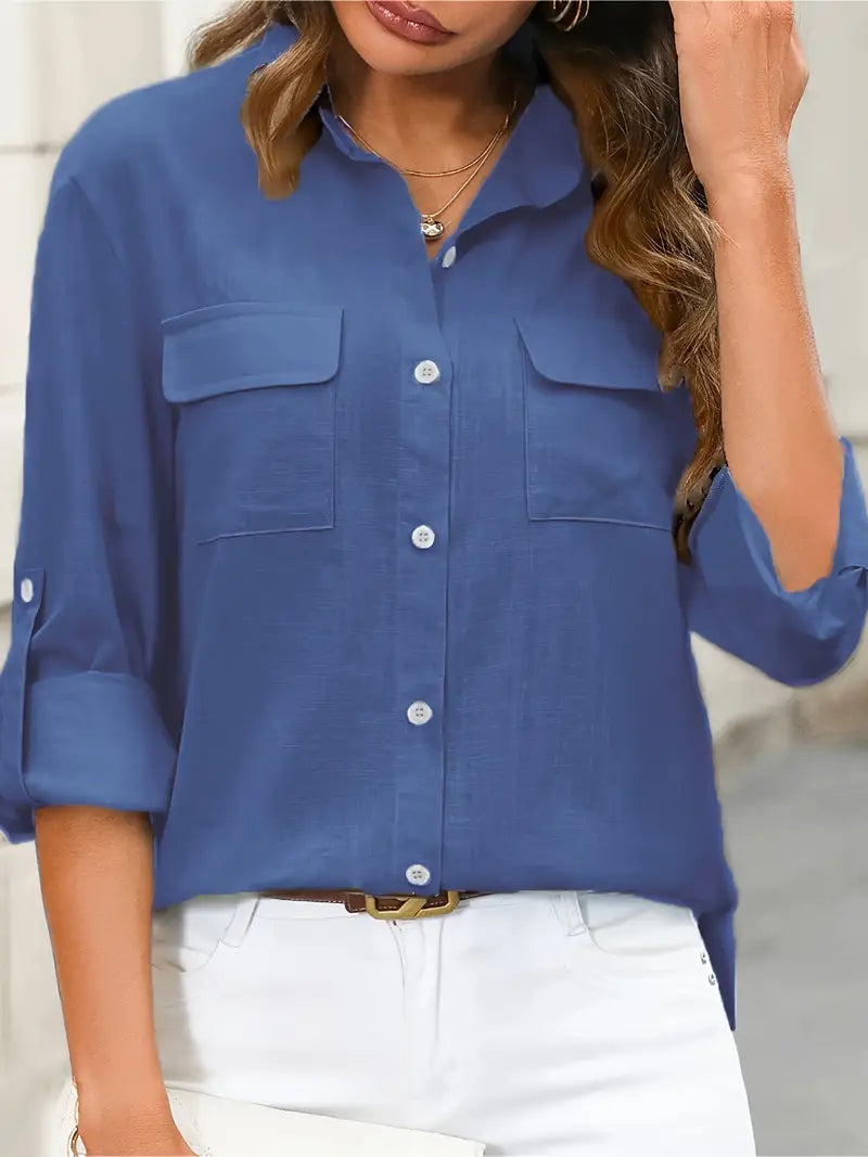 Athena - Camicia In Cotone Con Tasche Frontali