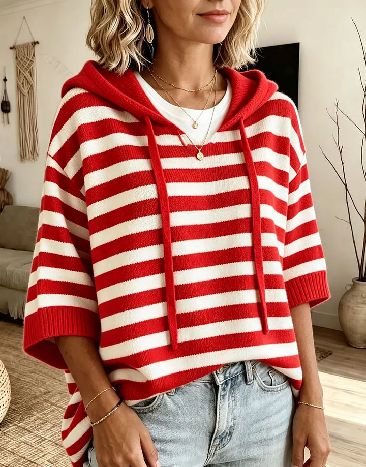 Kiera - Felpa Con Cappuccio Oversize a Righe