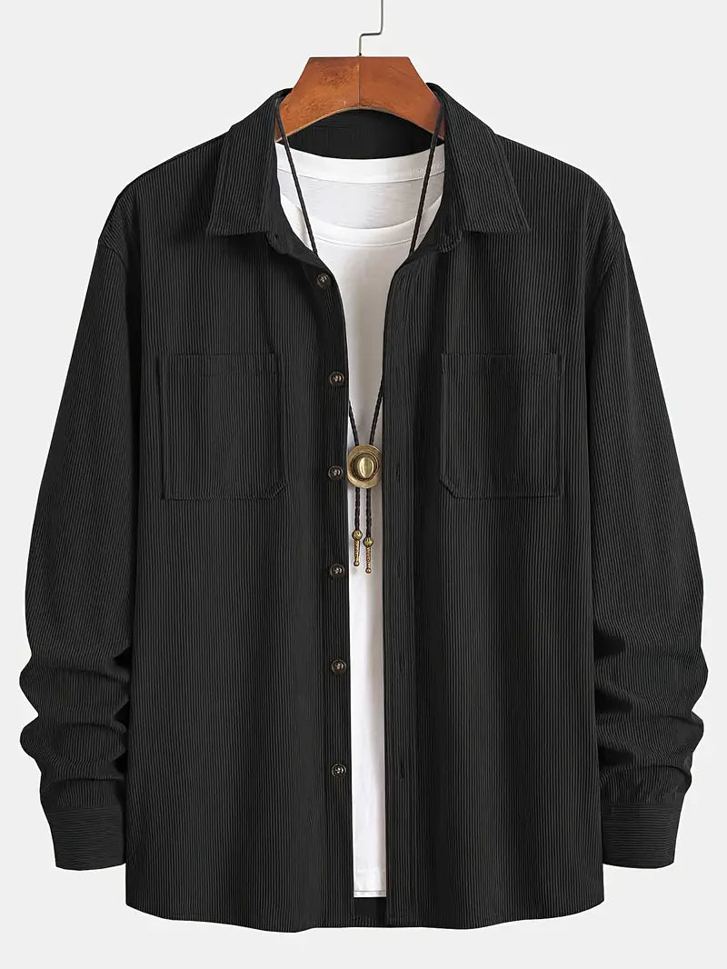 Rickey - Camicia Pulsante-Up Casuale In Velluto A Coste