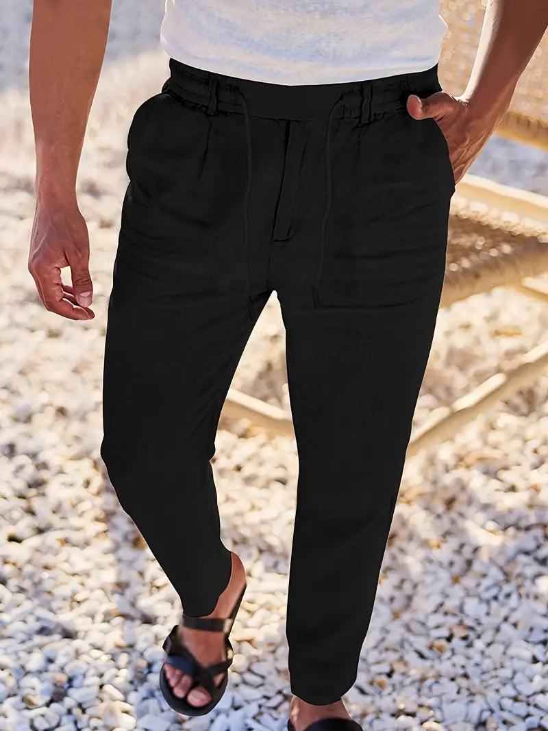 Nichols - Pantaloni Larghi In Lino Con Coulisse