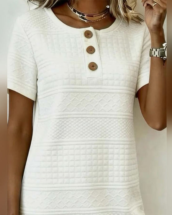 Alaitz - Abito Dritto Jacquard Con Tre Bottoni