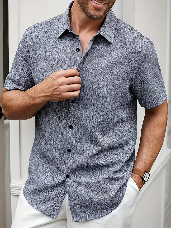 Dwight - Camicia Leggera In Misto Lino A Maniche Corte