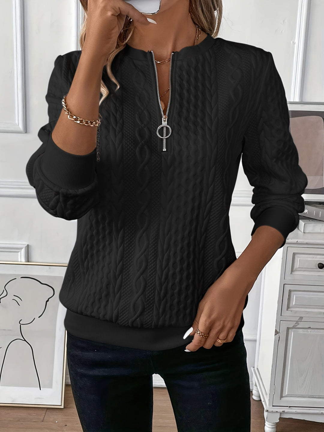 Karoline – Maglione Elegante e Comodo Con Zip