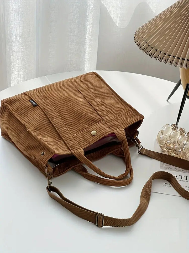 Marella - Borsa Tote In Velluto a Coste Di Ispirazione Vintage