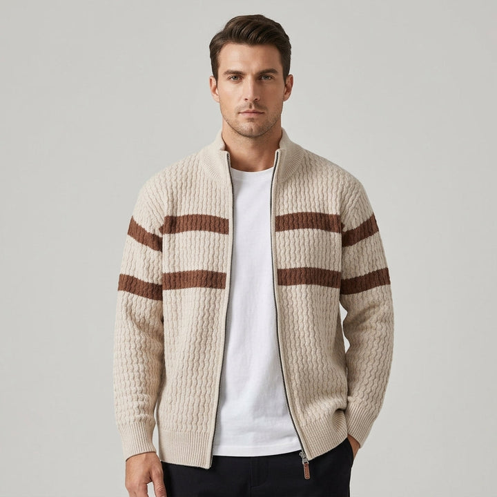 Loick - Cardigan in Maglia a Maniche Lunghe con Zip
