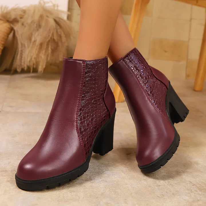 Noy - Scarpe Con Tacco Spesso in Pelle