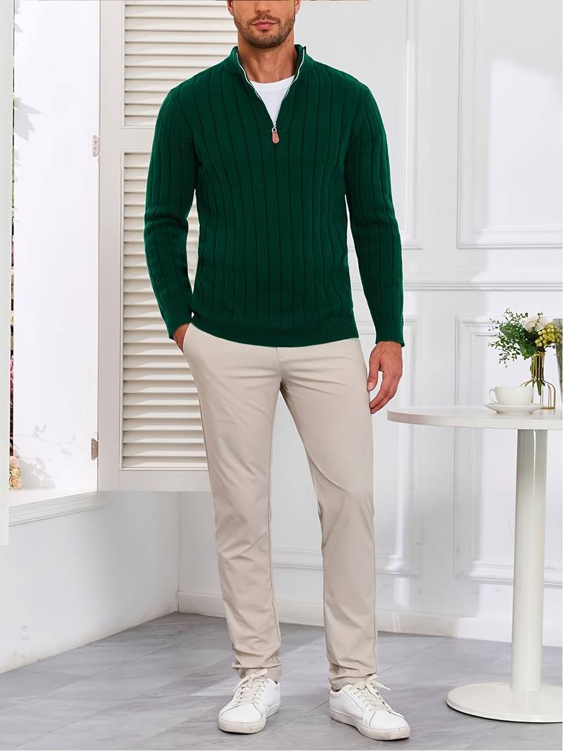 Yedidya - Maglione Casual a Maniche Lunghe Lavorato a Maglia