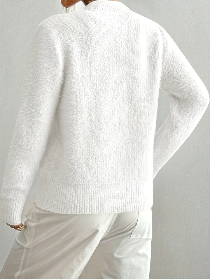 Smelissa - Cardigan Lavorato a Maglia Con Bottoni a Forma Di Cuore e Maniche Lunghe