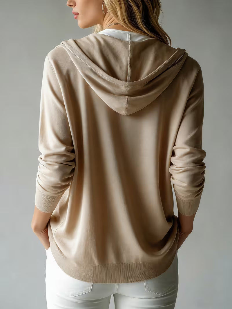 Avila - Cardigan con Cappuccio e Maniche Lunghe