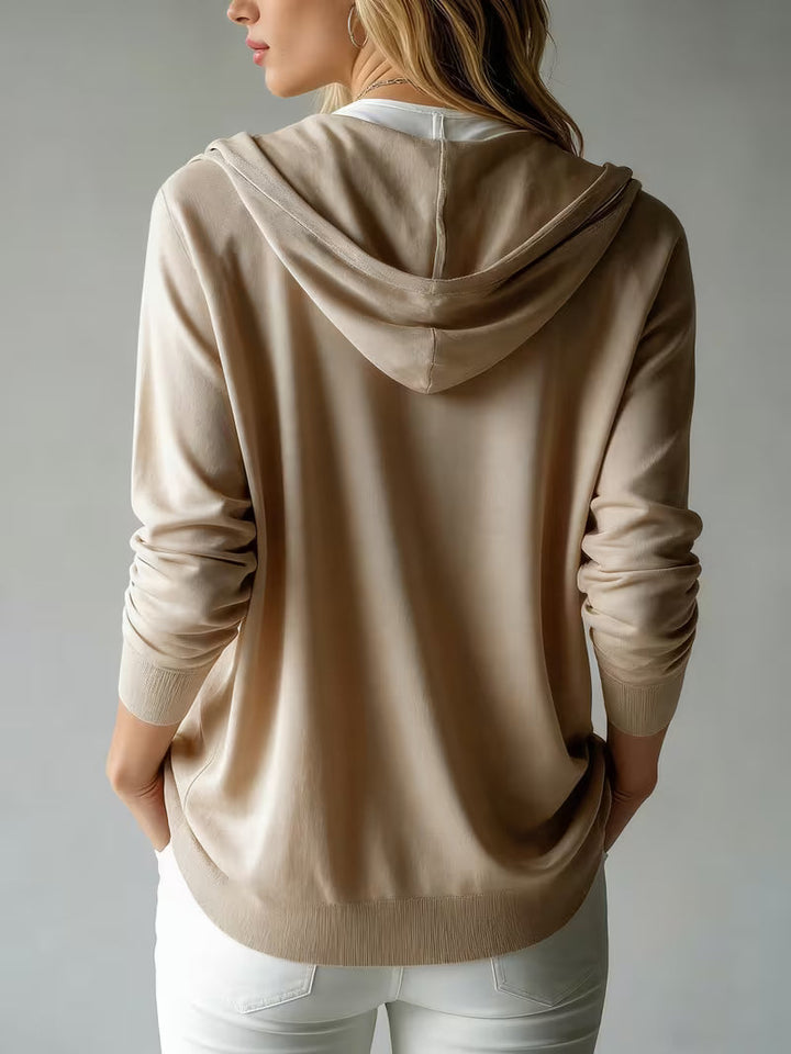 Avila - Cardigan con Cappuccio e Maniche Lunghe