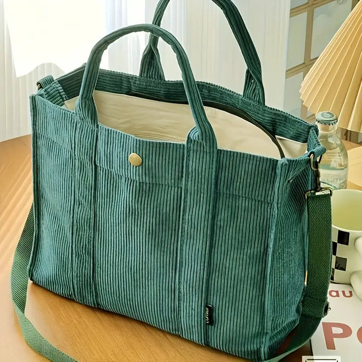 Marella - Borsa Tote In Velluto a Coste Di Ispirazione Vintage