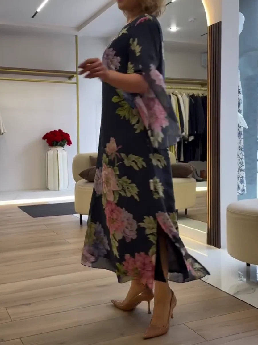 Yael - Abito Lungo Con Stampa Floreale