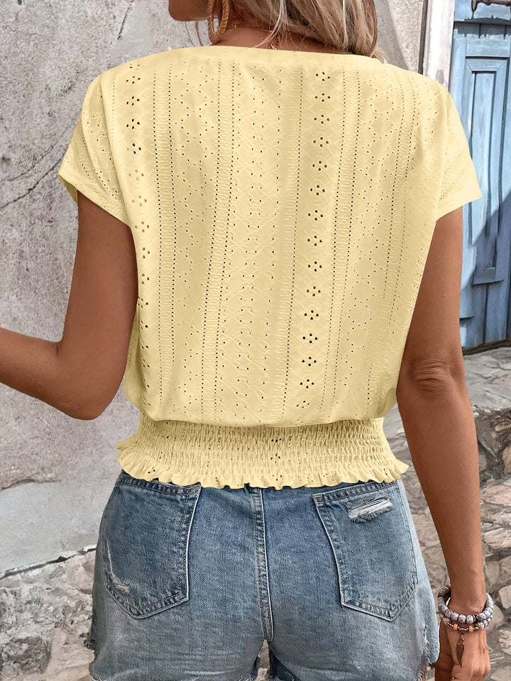 Delores - Elegante Maglietta Con Scollo A V E Maniche A Pipistrello
