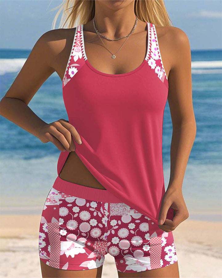 Maritta - Costume Da Bagno Stampato In Lino