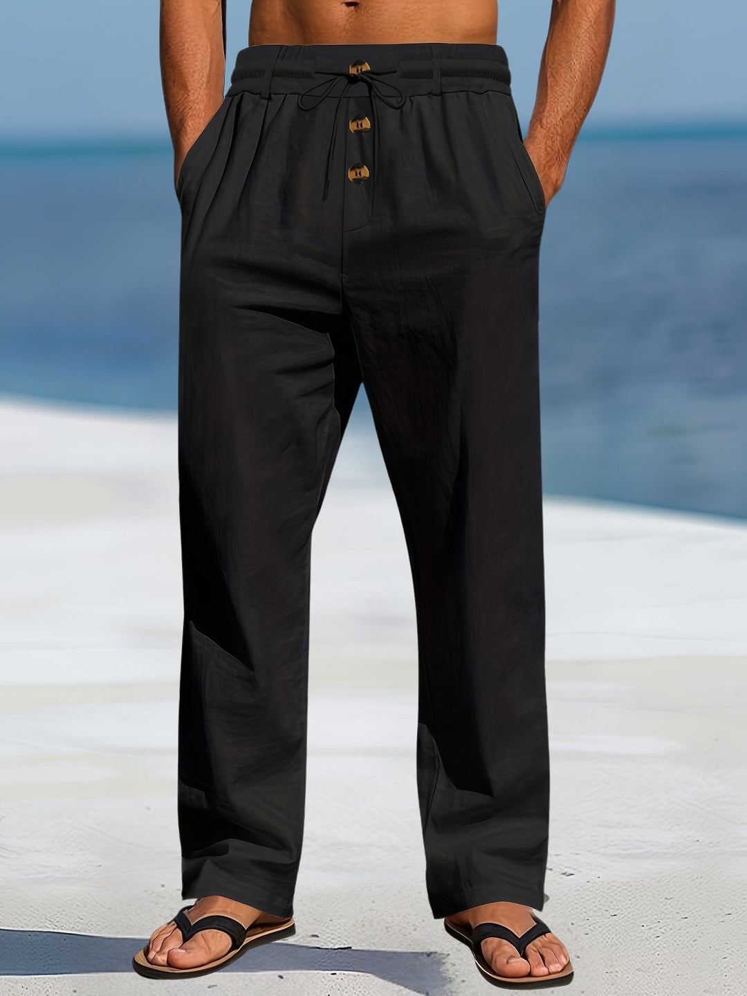 Aznar - Casual Lino Elastico Pantaloni