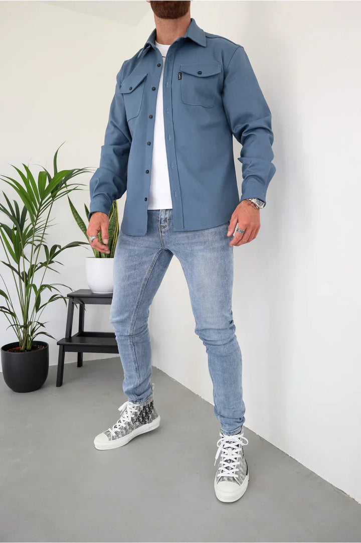 Dewid - Camicia con Bottoni e Tasche Frontali