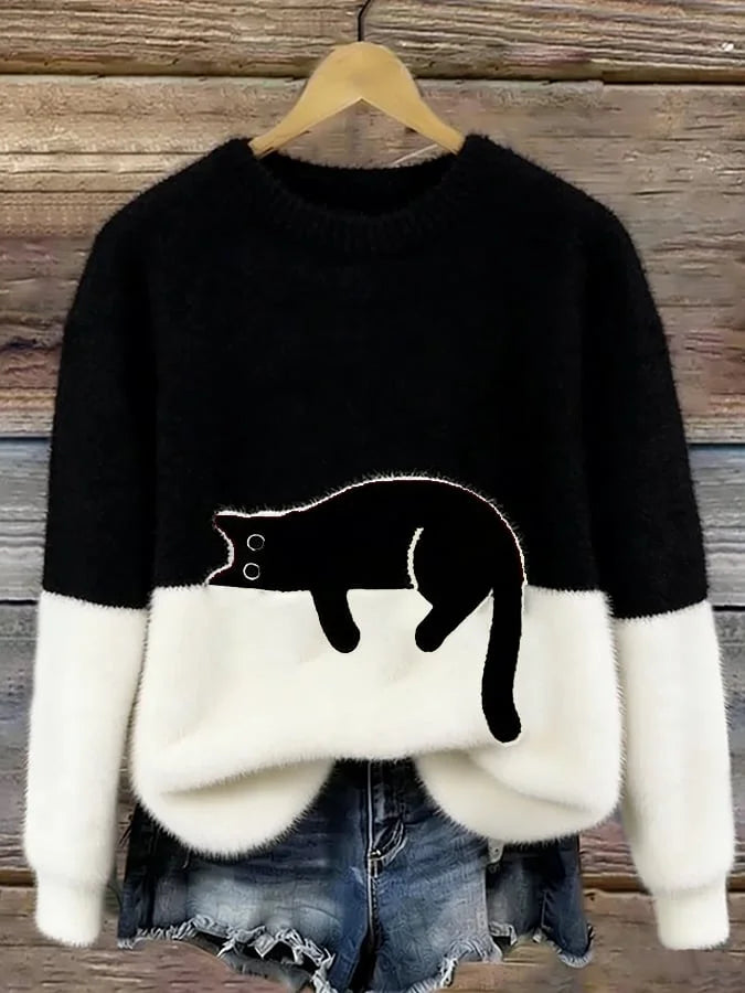 Zaidia – Maglione Lavorato a Maglia Con Grazioso Gatto