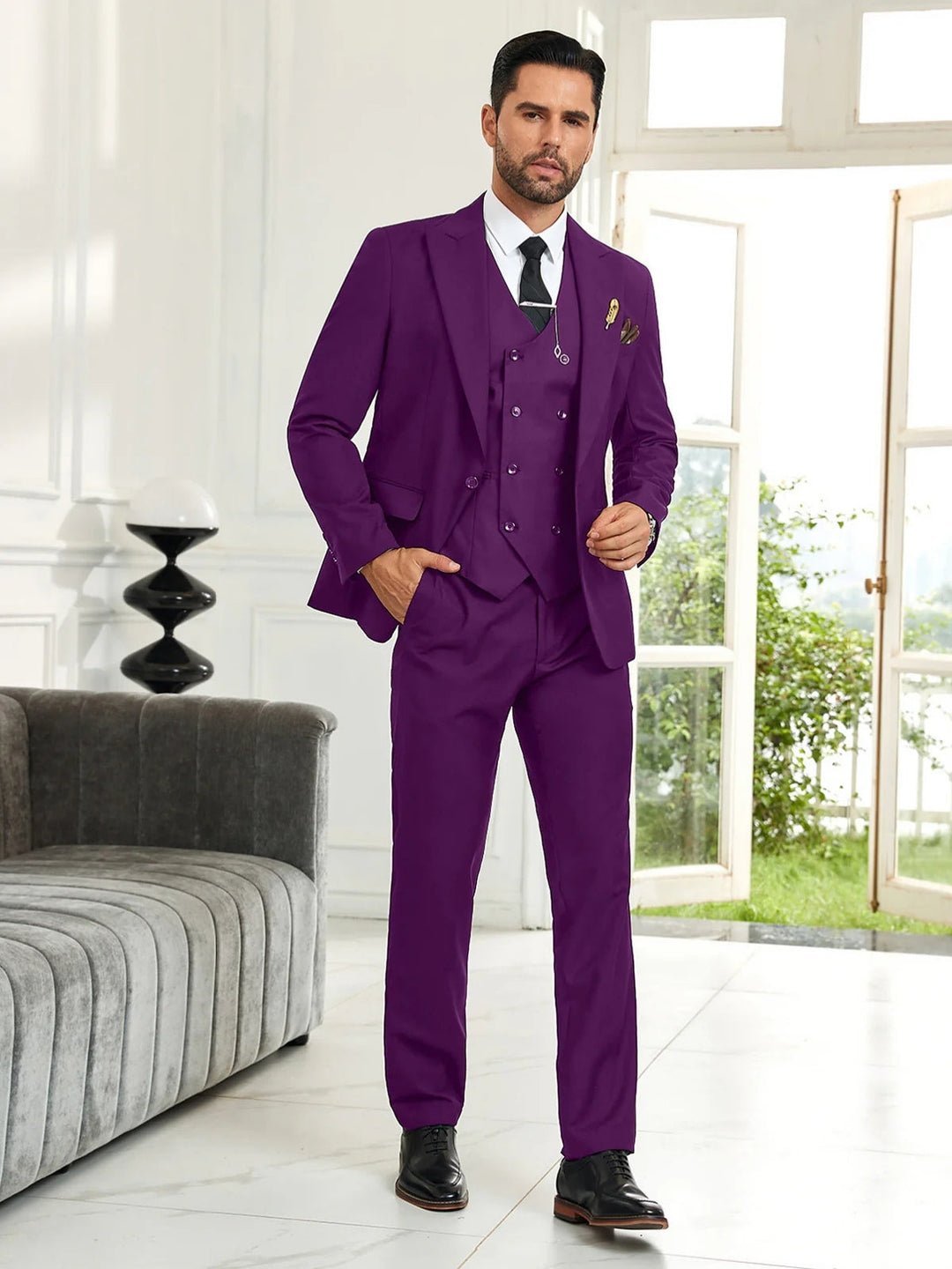Gremist - Abiti a Tre Pezzi Slim Fit Con Revers a Lancia