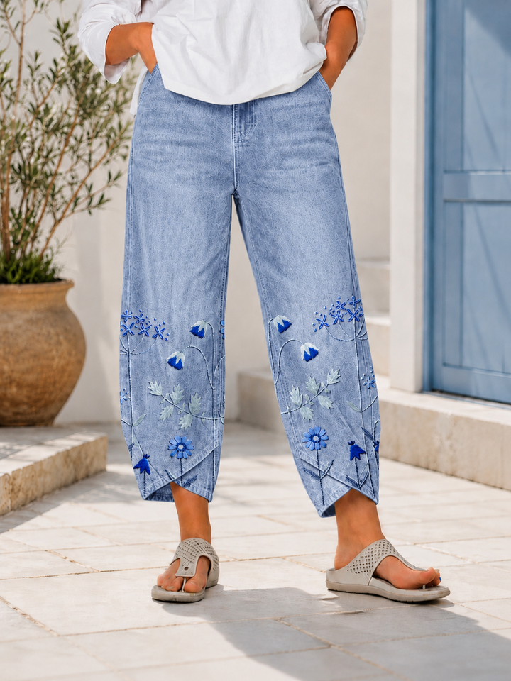 Selcen - Pantaloni Casual Ricamati