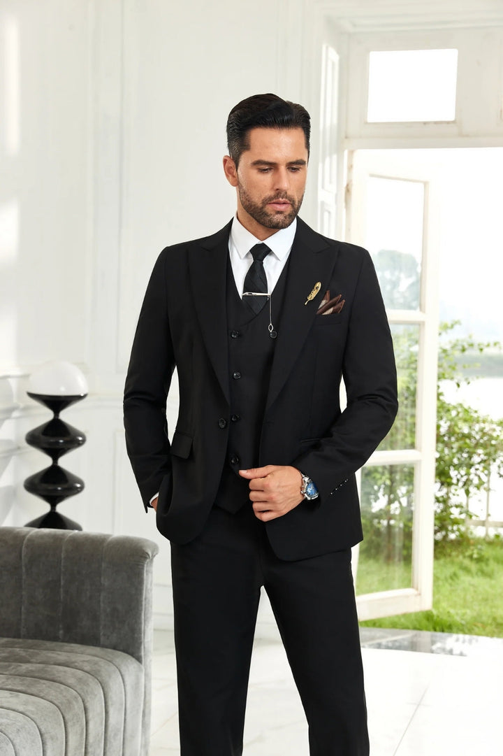 Gremist - Abiti a Tre Pezzi Slim Fit Con Revers a Lancia