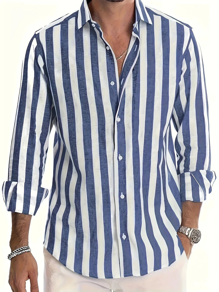 George - Elegante Camicia a Maniche Lunghe a Righe