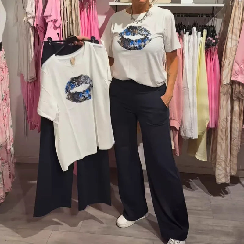 Lynnia - Set Composto Da Top e Pantaloni Stampati