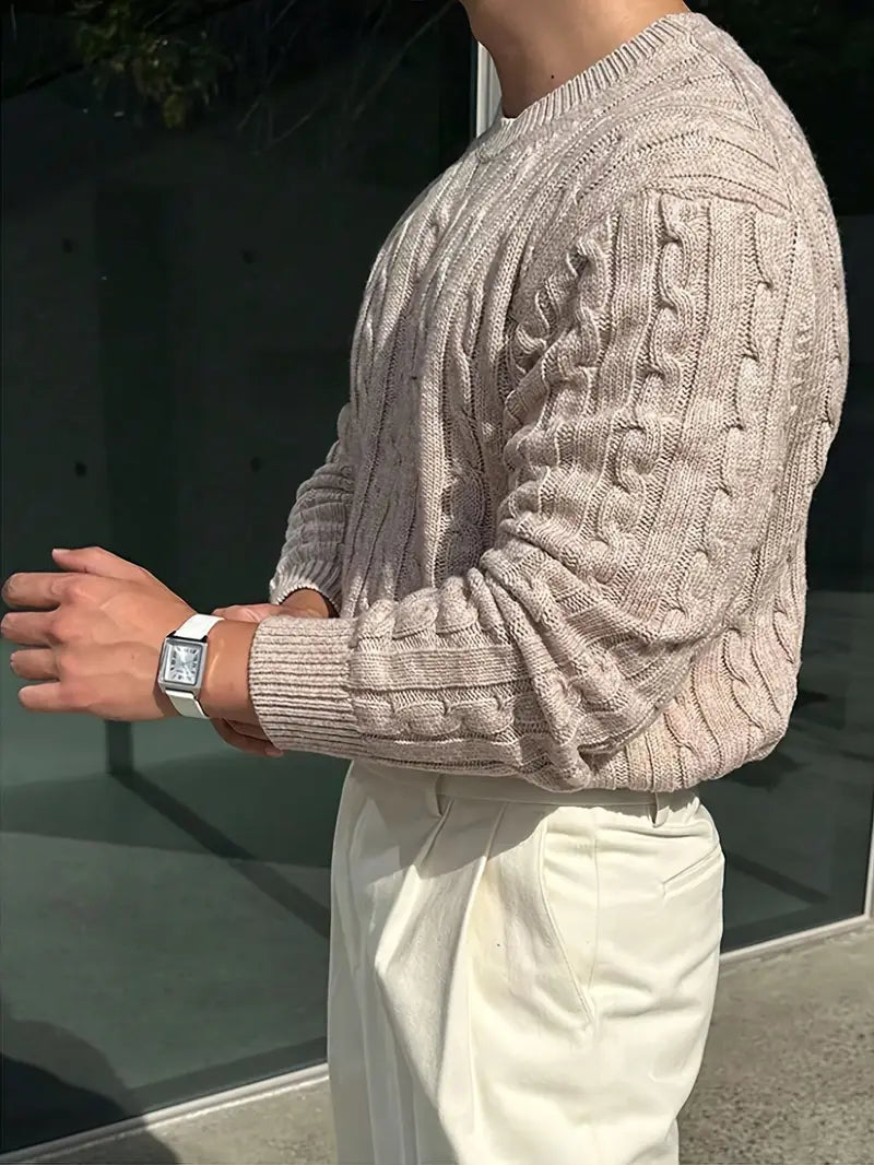 Mergim - Maglione Casual A Maniche Lunghe Lavorato A Maglia