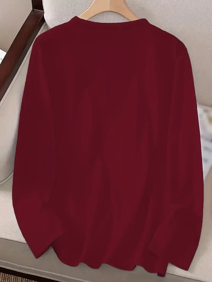 Odalina - Maglietta Informale Con Stampa Occhiolino Sorridente