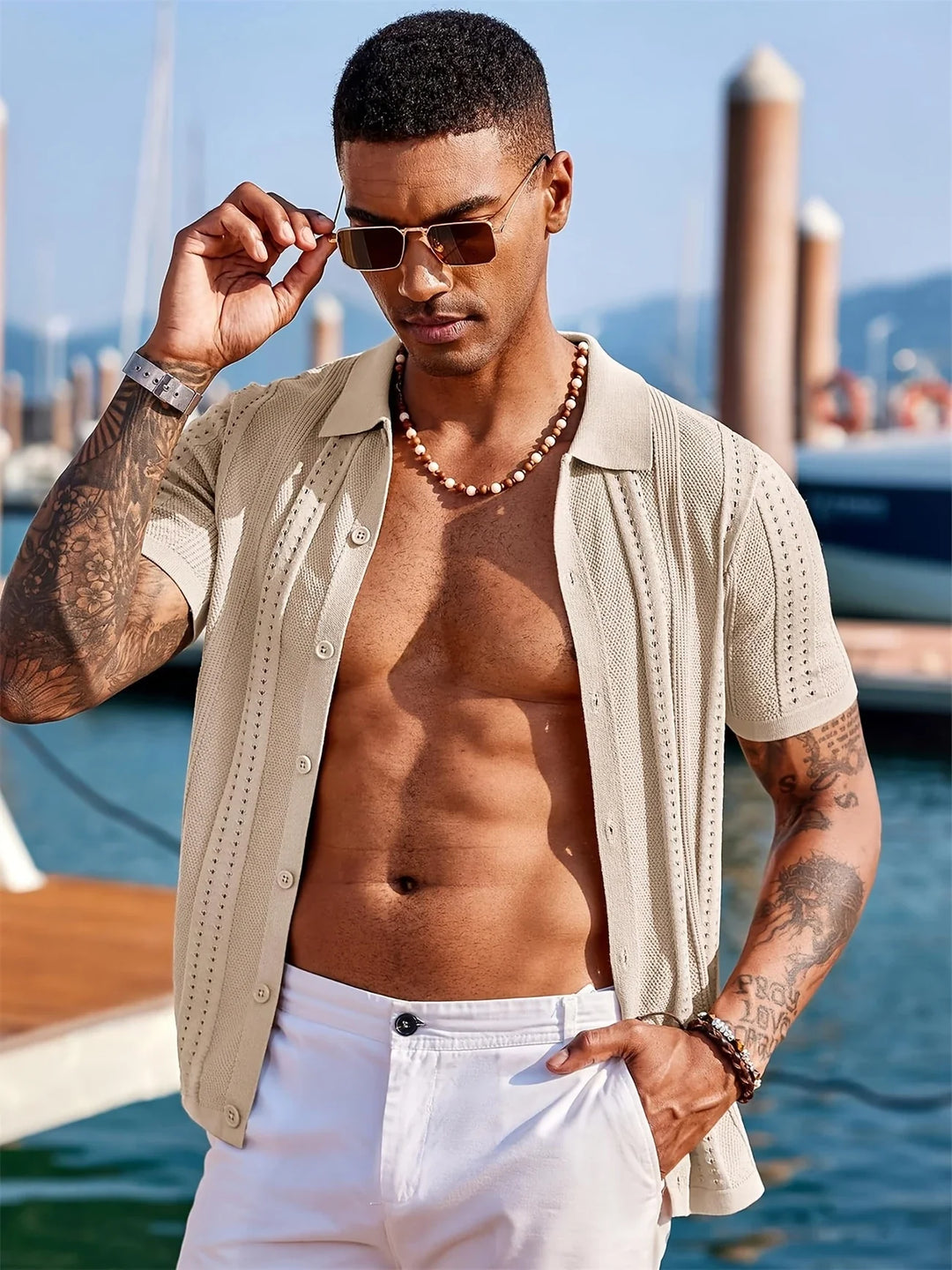 Semyon - Camicia Lavorata A Maglia Con Motivo Intricato Alla Moda