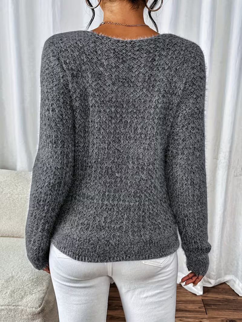Aderah - Maglione Ampio Con Scollo a V