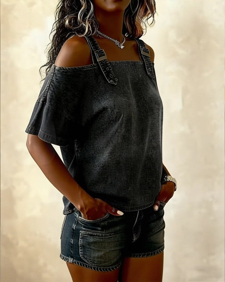 Yamara - Camicia in Denim Senza Maniche