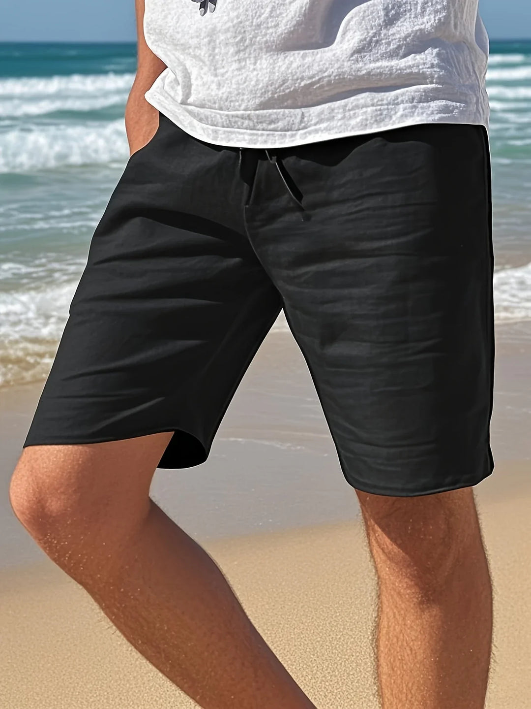 Callan - Pantaloncini Casual In Lino Con Tasca