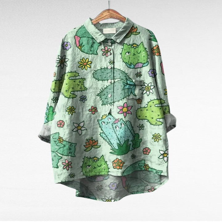 Shania - Camicetta Oversize a Maniche Lunghe