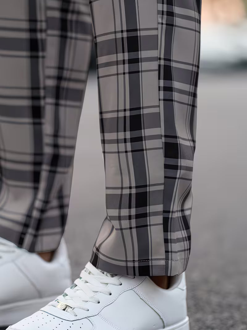 Idriz - Pantaloni a Quadri Con Elastico in Vita