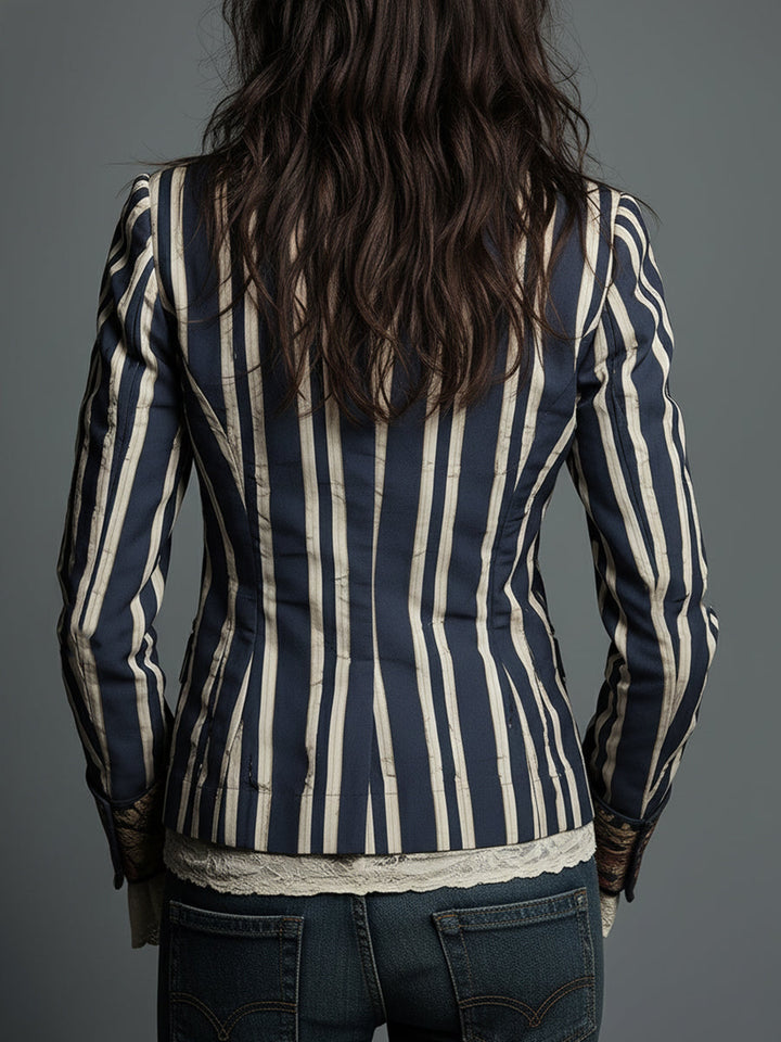 Shalisa - Blazer a Righe In Stile Bohémien