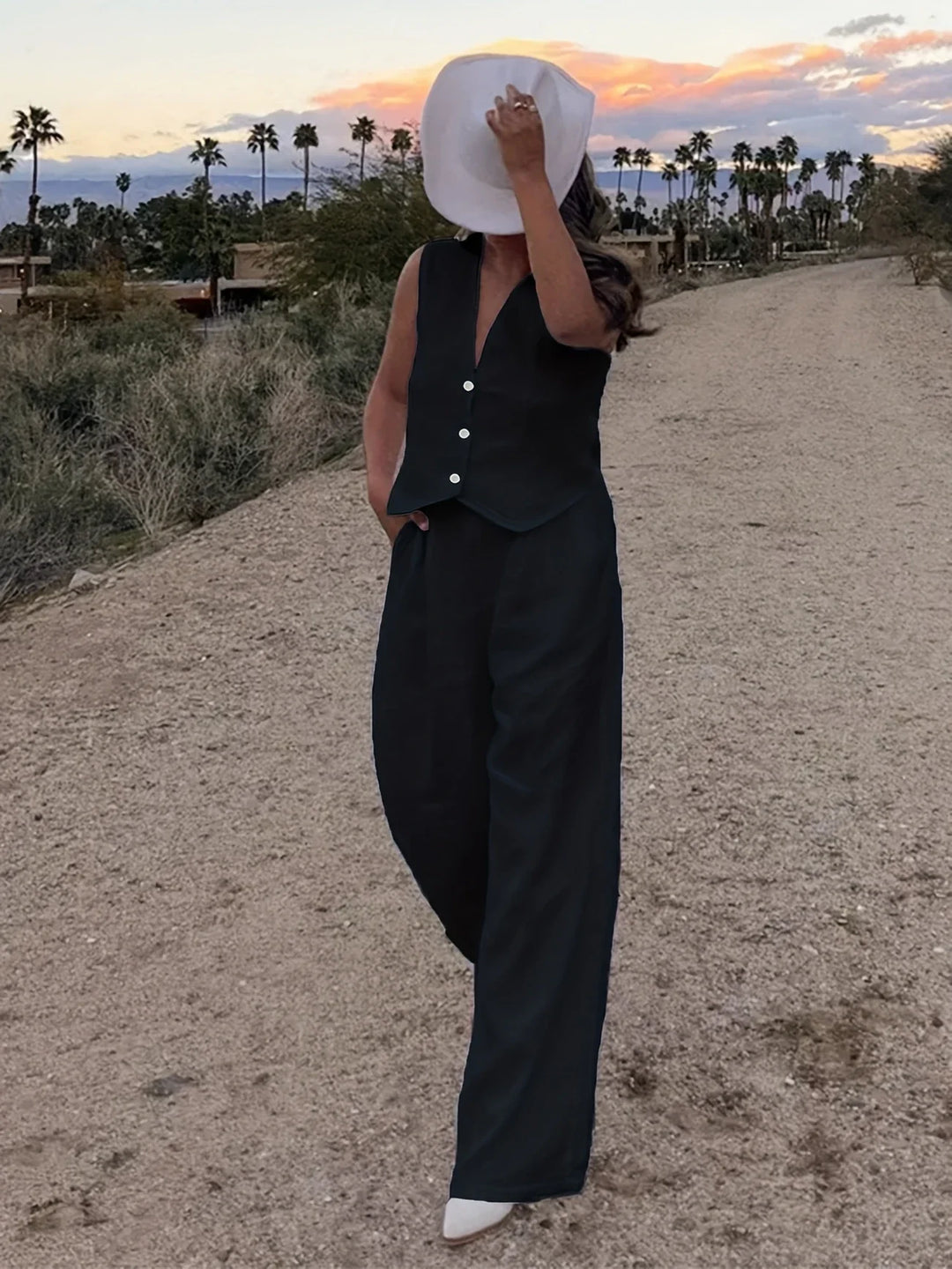 Jorja - Elegante Completo a Due Pezzi Senza Maniche