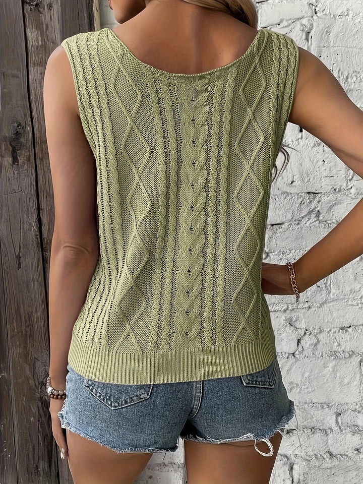 Juno - Top Casual Senza Maniche Con Scollo a V