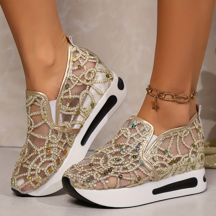 Heleen - Scarpa Sportiva a vita alta con paillettes