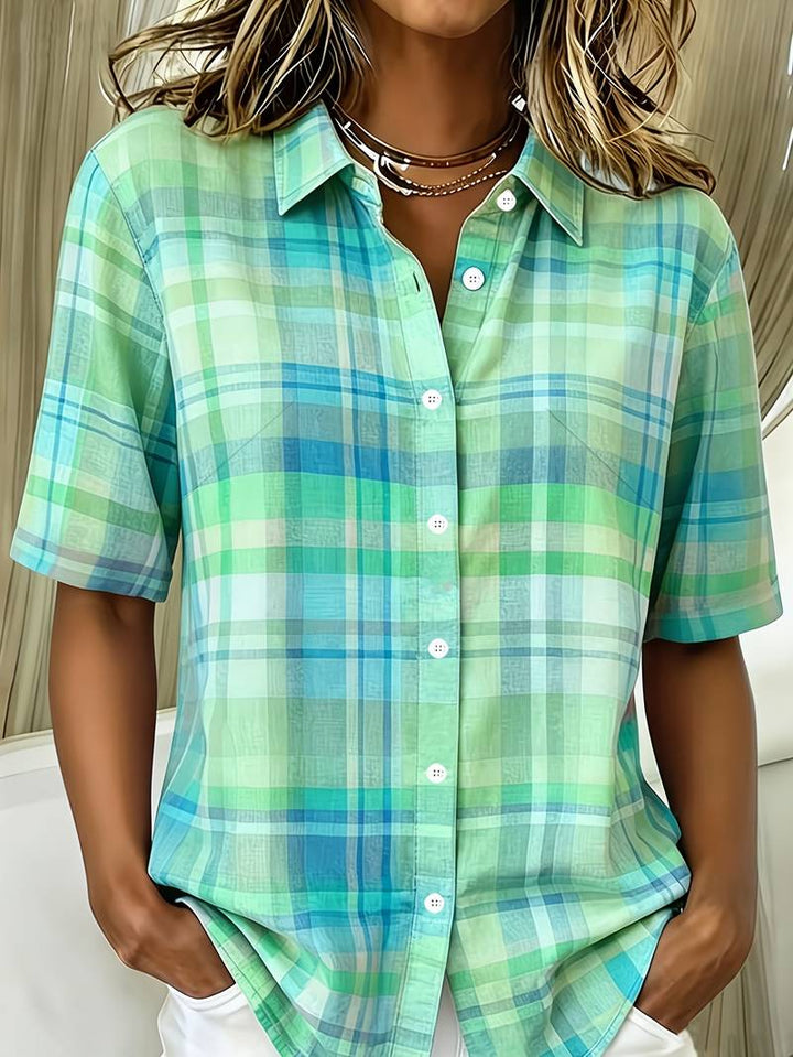 Endrita - Camicia Casual a Maniche Corte Con Bottoni