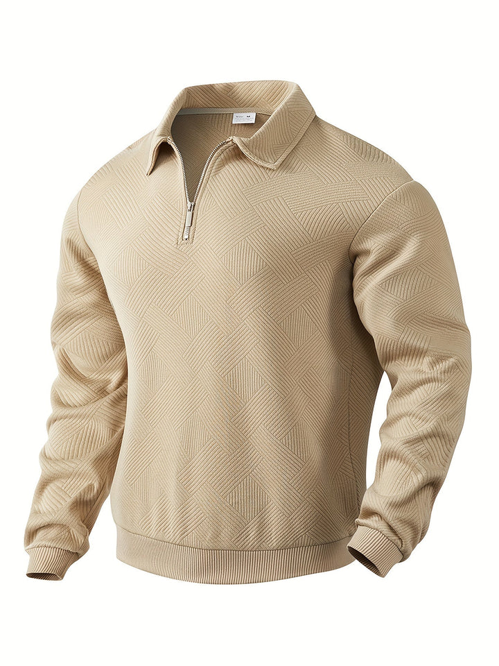Baldrick - Felpa vintage con Zip e Disegno Geometrico
