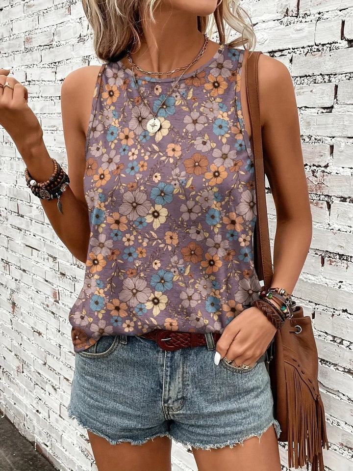 Lilou - Top Estivo Casual Con Stampa Floreale