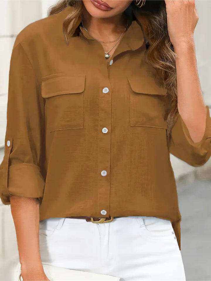 Athena - Camicia In Cotone Con Tasche Frontali