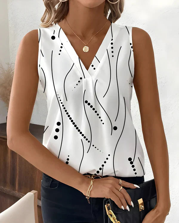 Thea - Camicetta Senza Maniche Con Scollo a V