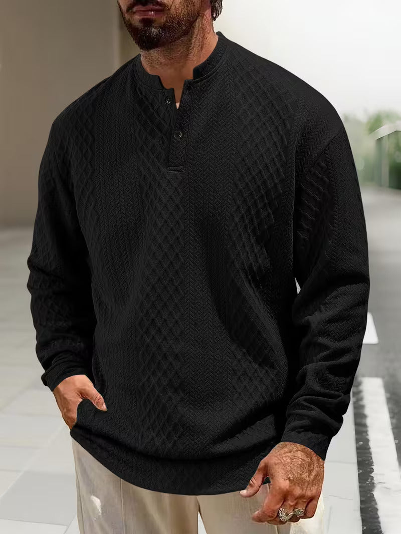 Mathew – Maglione Henley a Maniche Lunghe In Maglia Geometrica