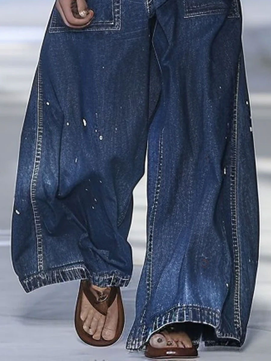 Azize - Jeans in Denim Dalla Vestibilità Ampia E Con Tasche Multiple