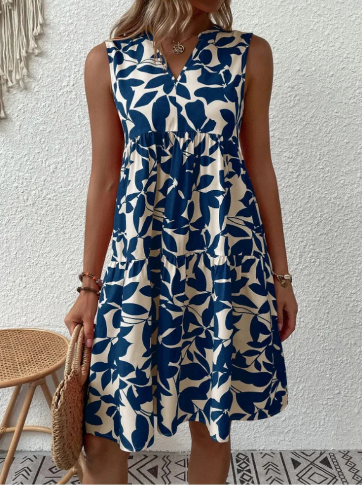 Greysen - Abito Senza Maniche Alla Moda Con Stampa Floreale