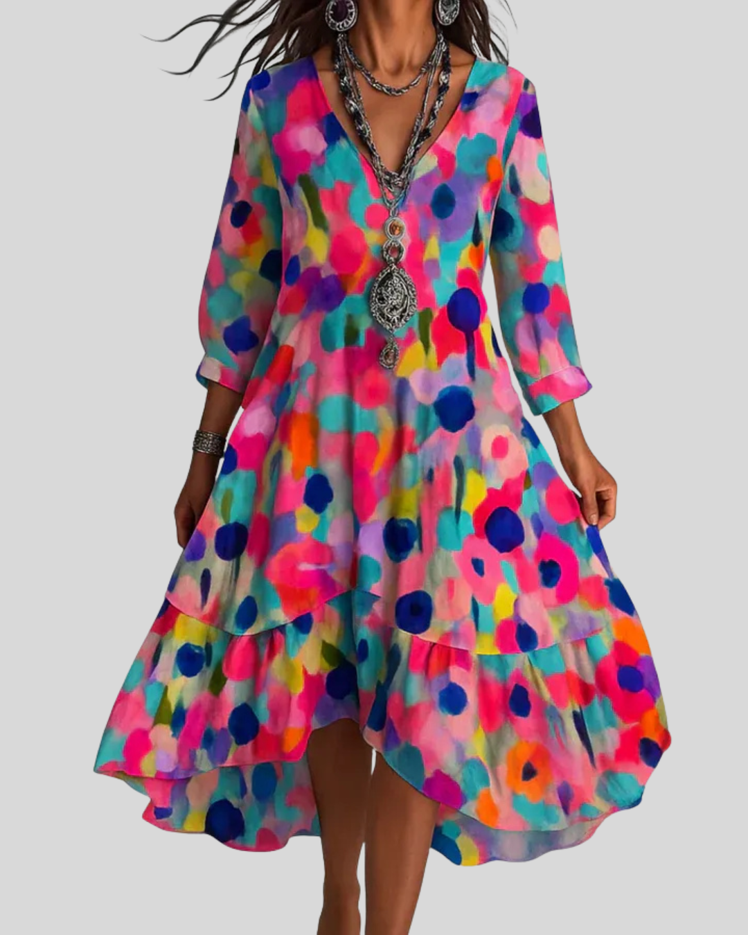 Debra - Abito Stampato Floreale Maxi