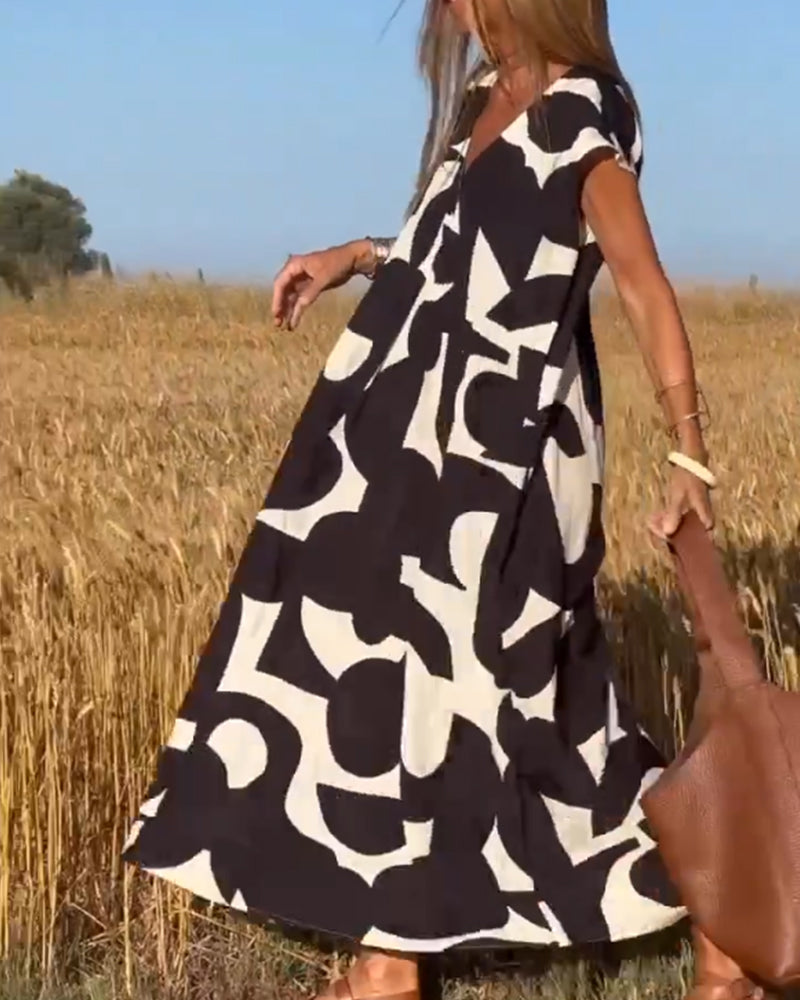 Sarinya - Abito Stampato Con Scollo a V