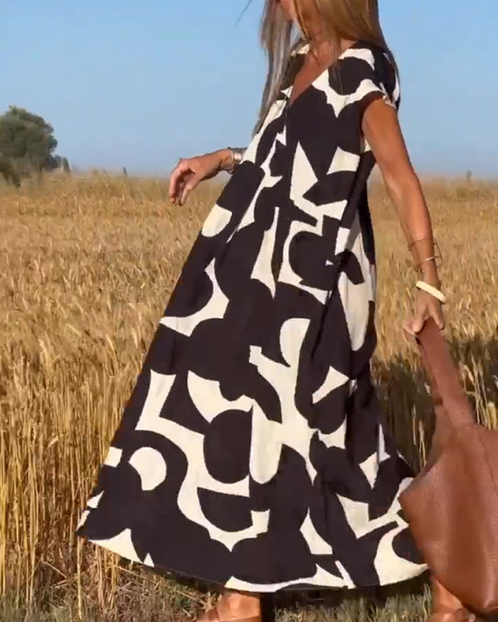 Sarinya - Abito Stampato Con Scollo a V