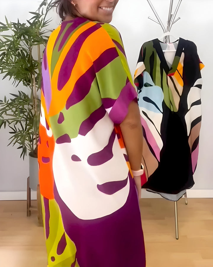 Madeline - Abito Casuale Colorato Con Scollo a V
